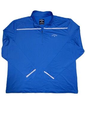 Callaway Golf XXL Weather Series UPF 50 Blue Quarter Zip Pullover Sun Protection